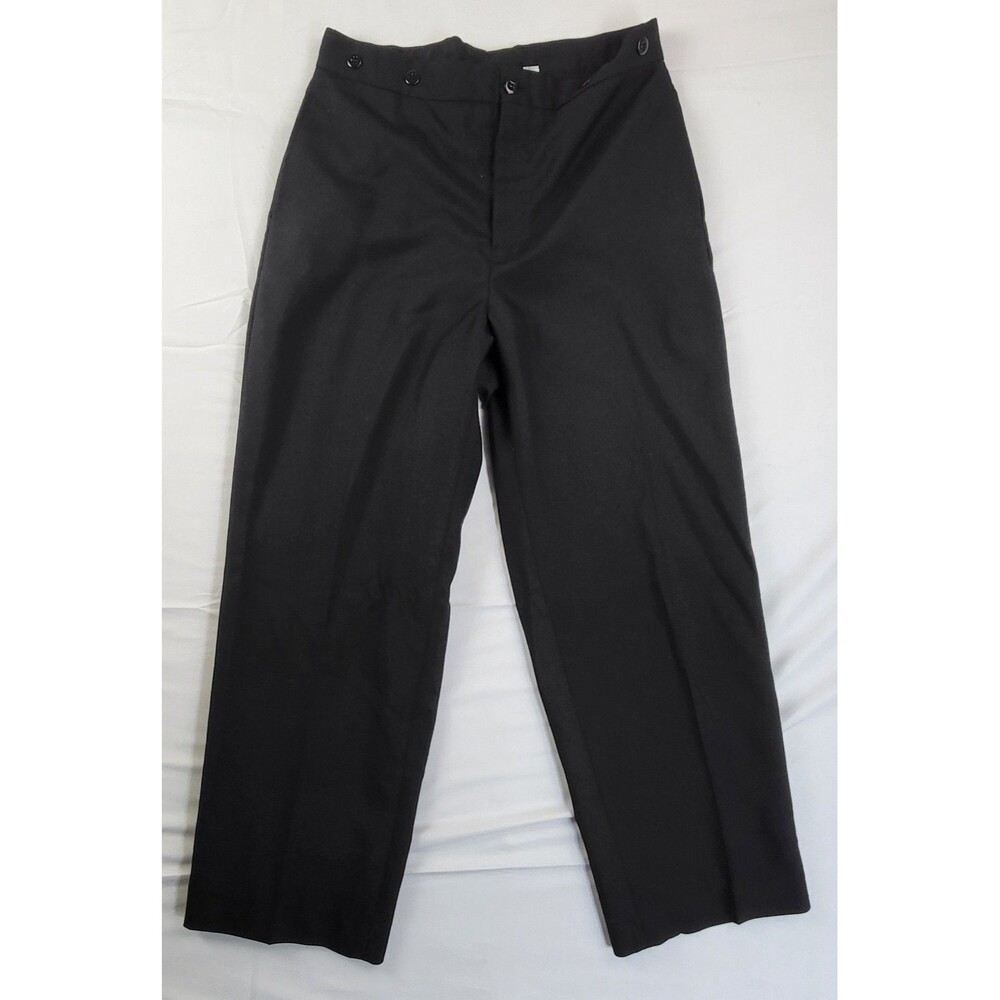 Vtg Wah Maker Pants Men's 34 Black Buckle Back Wool Frontier Western Made in USA